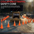2 Pack 28 Inch Foldable Collapsible Traffic Safety Cones With Heavy-duty Base