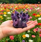 Natural Violet Ghost Phantom Quartz Cluster Mineral Specimen Healing Crystalgift