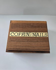 Vintage Coffin Nails Empty Box Solid Walnut By Benjor Novelty Item