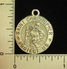Vintage Saint Christopher Medal Religious Holy Catholic Jesus