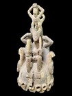 Vintage Igbo Cross River Multi-figure Helmet Crest Mask Nigeria 25  Large Tribal