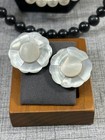 Vintage Lee Sands Mother Of Pearl Inlay Flower Beaded Necklace W  Earrings