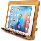 Wishacc Bamboo Book Stand  Adjustable Book Holder Tray And Page Paper Clips-c   
