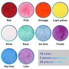 20 Pieces Faux Rabbit Fur Pom Pom Balls With Elastic Loop Diy Fluffy Rainbow