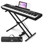 Black 88key Semi Weighted Digital Piano Electric Keyboard W usb Midi pedal stand