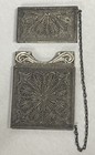  925 Fine Sterling Silver Filligree Card Case  C1890  37 21 Grams