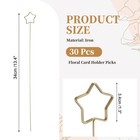 Floral Card Holder Picks  30pcs 13 4 Inch Star Metal Floral Place Card Golden