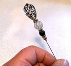 Sexy Hatpin With Celtic Motif On Clear Tear Shape With A Modern Look On 8  Pin