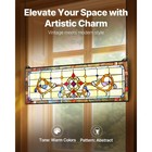 Stained Glass Window Panel  32x11 Inch Hanging Transom Rectangle