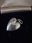 British Antique Victorian Silver Hollow Heart Charm Engraved Ivy Aej 1898