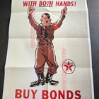 1941 Ww2 Usa America Texaco Caricature Surrender Buy Bonds Propaganda Poster F97