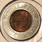 Stork Club Encased Lucky Penny Good Luck Token 1937  p  Lincoln Cent- Unc