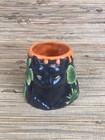Volcano Cat Tiki Mug Ceramic Cup 3 75  Tall Black Glaze 16 Oz New