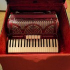 Vintage Soprani Accordion Made In Italy Red Pearl 41 120 W Case Plays Well