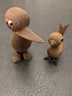 Vintage Hand Carved Cryptomeria Wood Duck Duckling Bird Figurine Mcm Wooden