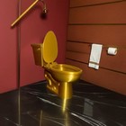 Golden Toilet Miniature   Dollhouse Bathroom Accessory   Novelty Desk Toy Funny