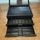 Knife Display Case 43  Wood Black Edc Pocket Knives Watch Organizer Storage Box