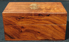 Wooden Hinged Trinket Keepsake Jewelry Box Brass Colored Anchor Inlay