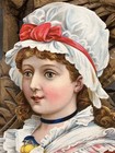 Young Girl W  Bird Victorian Die Cut Scrap - L9