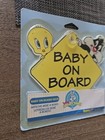 Nos Baby Looney Tunes Tweety Bird Sylvester Cat Baby On Board Car Window Sign     
