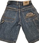 Vintage Wu Wear Denim Embroidered Hip Hop Shorts Size 8 Boys 90 s 