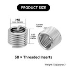 50 Pcs M8 X 1 25 X 1 5d Stainless Steel Helicoil Wire Thread Repair Kit