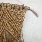 Vintage 1970s Macrame Wall Hanging Brown Beads Bell Mcm 40  Hippie Decor