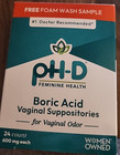 Boric Acid Vaginal Suppositories 24 Count With A Free Foam Wash Sample