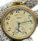 Elgin Open Face 345 12s 17 Jewels Pocket Watch Keystone Base Metal - Working