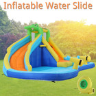 Inflatable Kids Bounce House Water Slide With Blower Water Gun Splash Pool Gifts