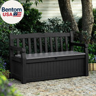 Keter Solana 70 Gallon Storage Bench Deck Box For Patio Furniture  Front Porch D