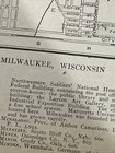 Antique Original 1922 Map Of Milwaukee Wisconsin 15x11 Inches