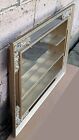 38 x28  Vintage Mid Century Antique Old Wood Wooden Wall Shadow Box Mirror Glass