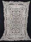 Vintage Venice Lace Tablecloth Antique Linen Cutwork Floral Embroidered A353