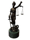 Vintage Bronze Lady Of Justice  Statue With Marble Base Signed A  Mayer  11 5  H
