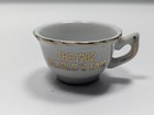 Vintage Worlds Fair Miniature Tea Cup Souvenir Keepsake White W  Gold Tone Trim