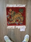 Tibetan Wool Dragon Rug  Vintage 17x 21  Fringed Euc Handloomed