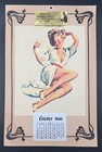 Vintage 1946 Pin Up Calendar Page October Advertising Sample Seattle Wa 17x11