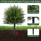2pcs 23 6  Artificial Cypress Topiary Christmas Tree For In outdoor Garden Decor
