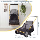 21  Manual Lawn Sweeper Heavy Duty Leaf Grass Collector Adjustable Height
