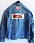 Custom Vintage Sport Motorcycle Patched Jean Jacket