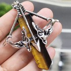 Natural Stone Crystal Quartz Arrow Pendant Love Energy Reiki Healing Amulet