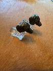 925 Sterling Silver   Glass 1890   s Dachshund Dog Salt And Pepper Shakers Germany