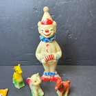 Vintage Rubber Squeak Toy Lot Clown Elephant Giraffe Deer Plastic Rattle Keys