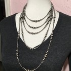 Sterling Silver Southwest Pearls  Graduated Boho Bead Necklace  Western Oxidize