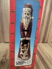 Vintage Set Santa Claus 8 1 2  Christmas Taper Candle Holder Ceramic Figurine