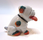 Old 1920 s Foo Dog Bulldog Hand Painted Porcelain Adhesive Sponge Water Bottle