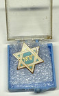 Vtg Israel Star Of David Pin Blue White Enamel 10kt Gold Filled  75  Diameter