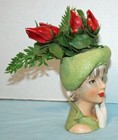 Vintage Mid Century Relpo Lady Head Vase  k1694 s - Beautiful