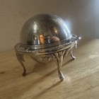 Vintage Winchester England Silver Plated Roll Top Butter Caviar Dish